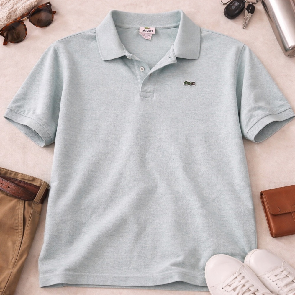 🐊 Lacoste Mint Green Polo Shirt Size 6 (Medium)